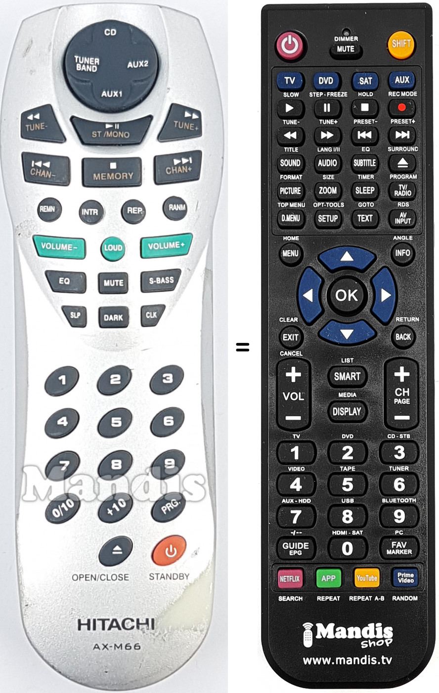 Telecomando equivalente Hitachi AX-M66