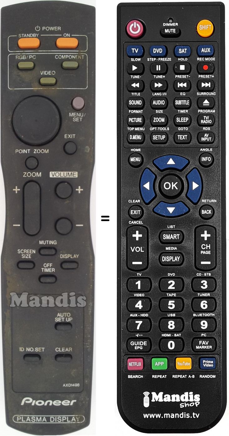 Telecomando equivalente Pioneer AXD 1498