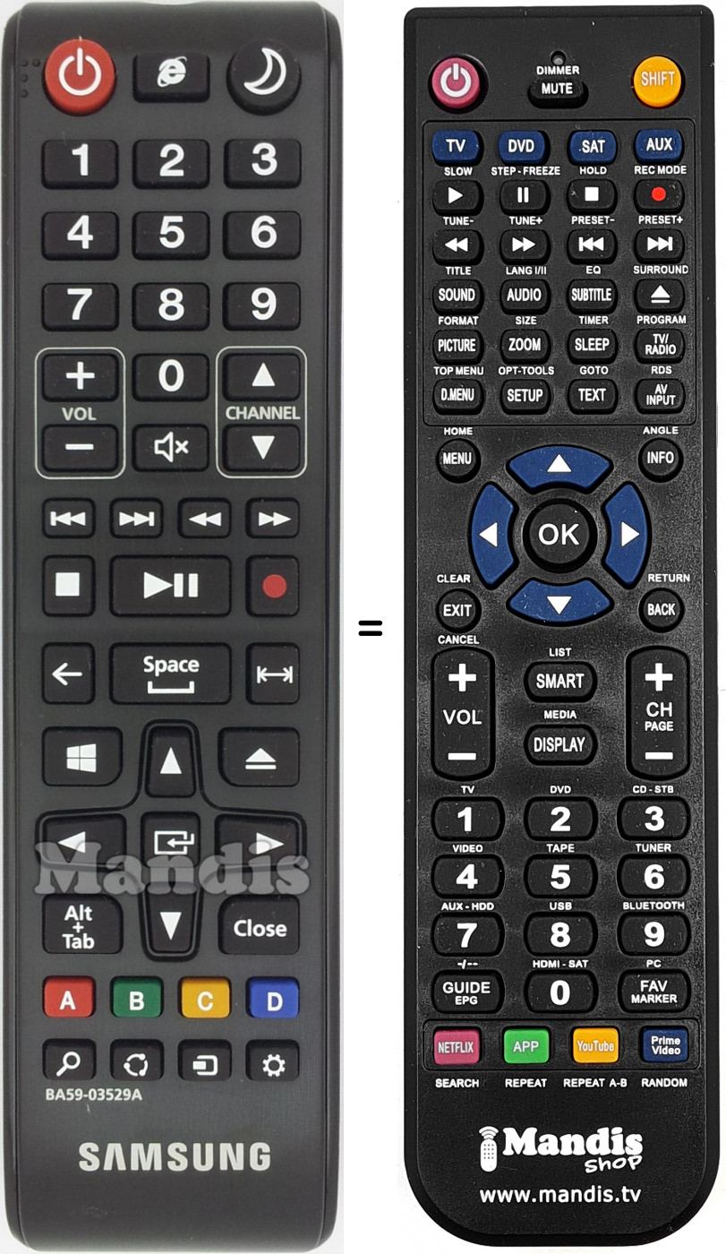 Telecomando equivalente BA59-03529A