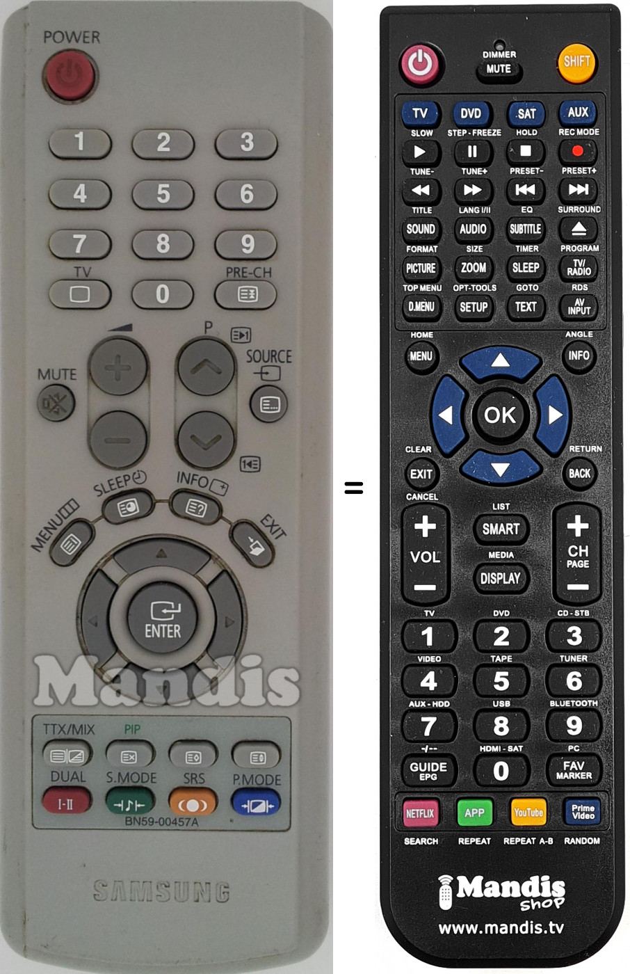 Telecomando equivalente Samsung BN59-00457 A