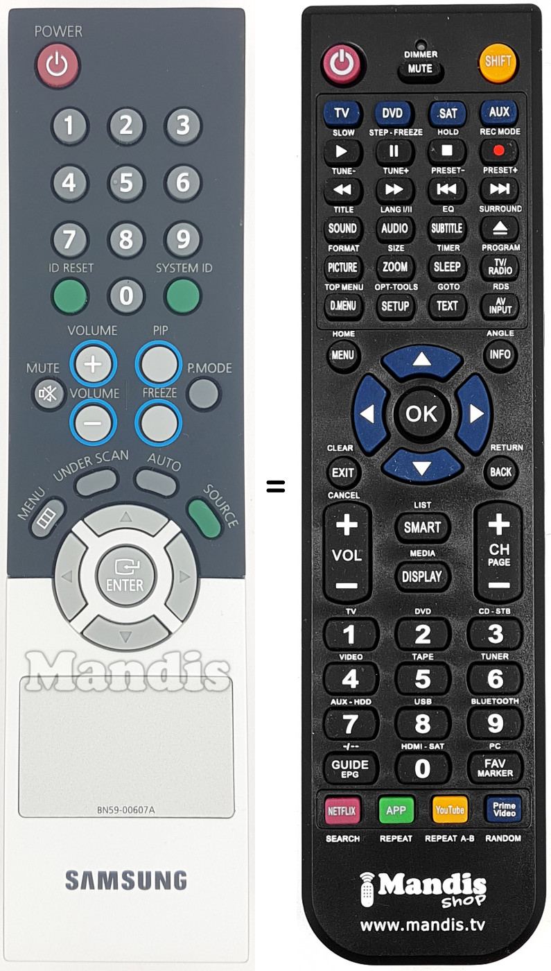 Telecomando equivalente BN59-00607A