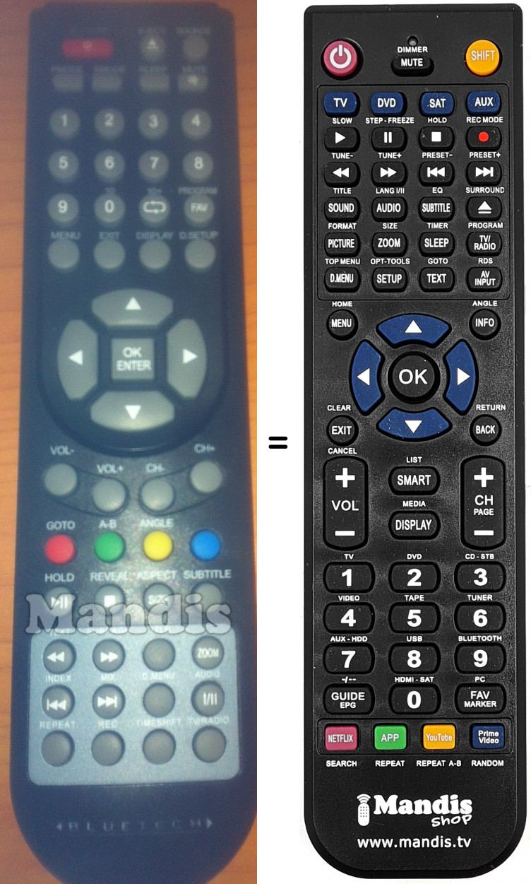 Telecomando equivalente TQT1910BT001DVD Telecomando equivalente TQT1910BT001DVD