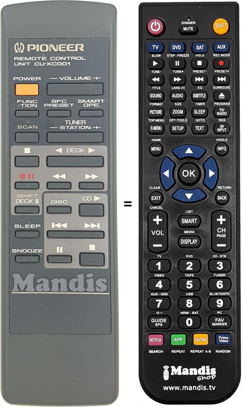 Telecomando equivalente CU-XC001