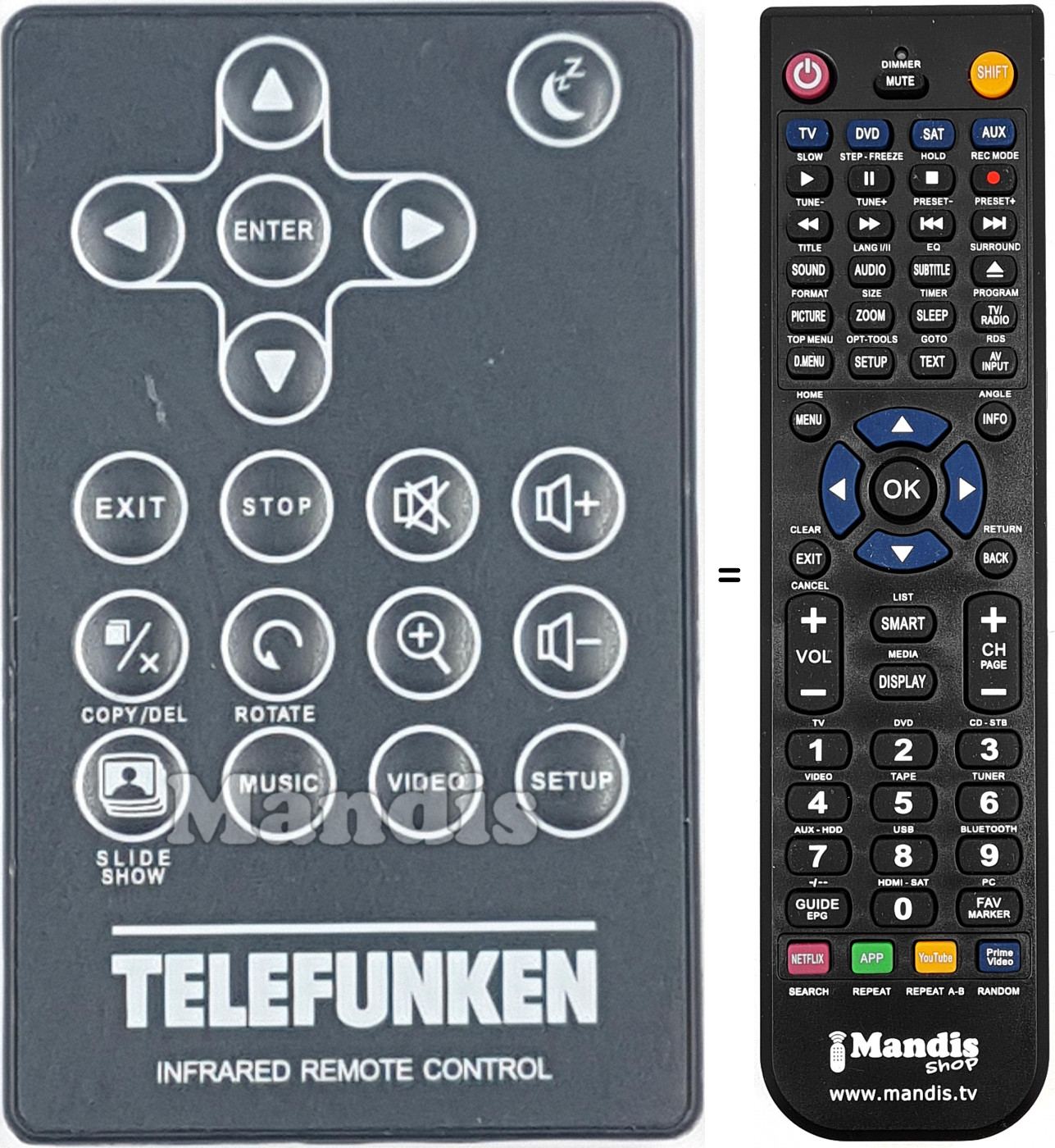 Telecomando equivalente Telefunken DPF10333