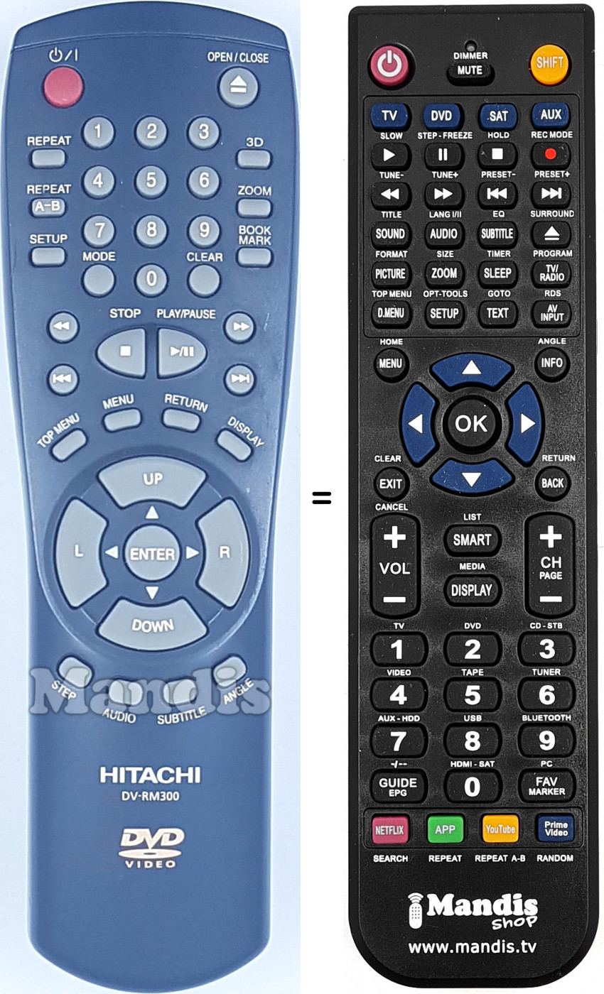 Telecomando equivalente Hitachi DV-RM 300