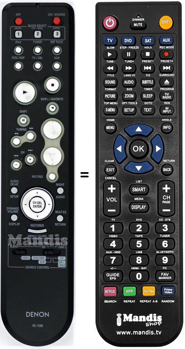 Telecomando equivalente Denon RC1099