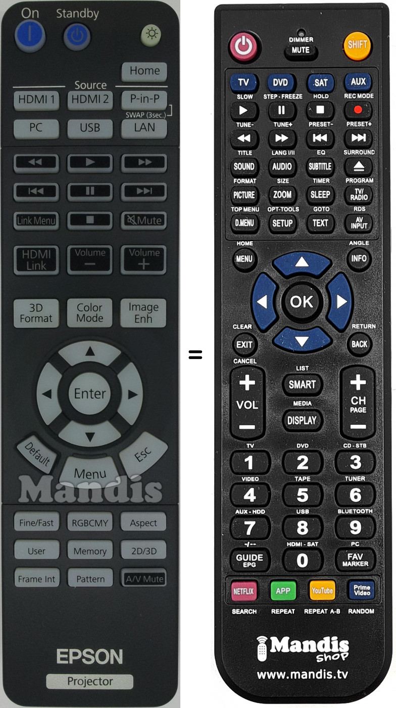 Telecomando equivalente Epson 2175313