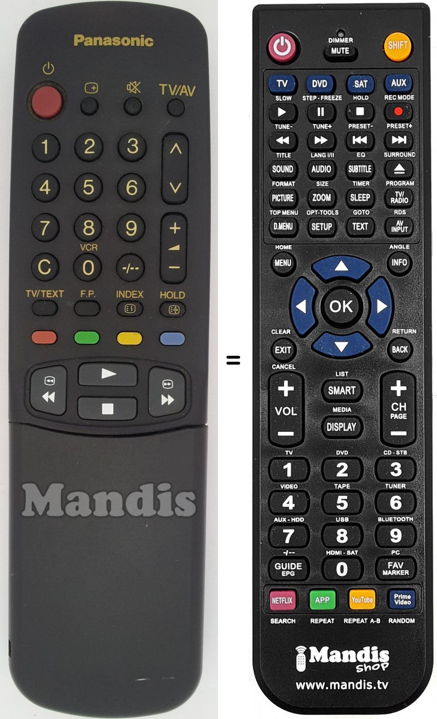 Telecomando equivalente Panasonic EUR 51920