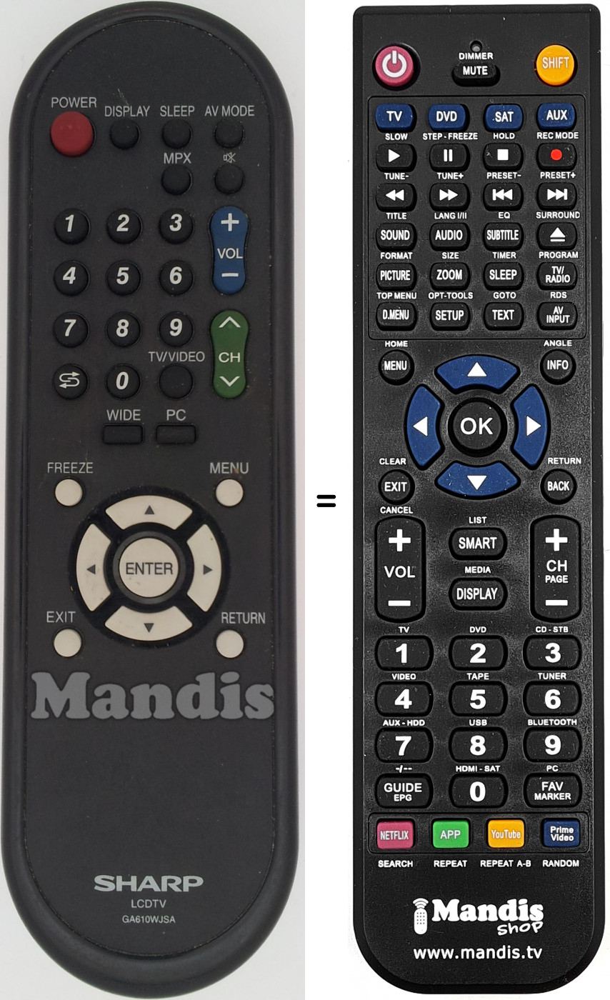 Telecomando equivalente GA610WJSA