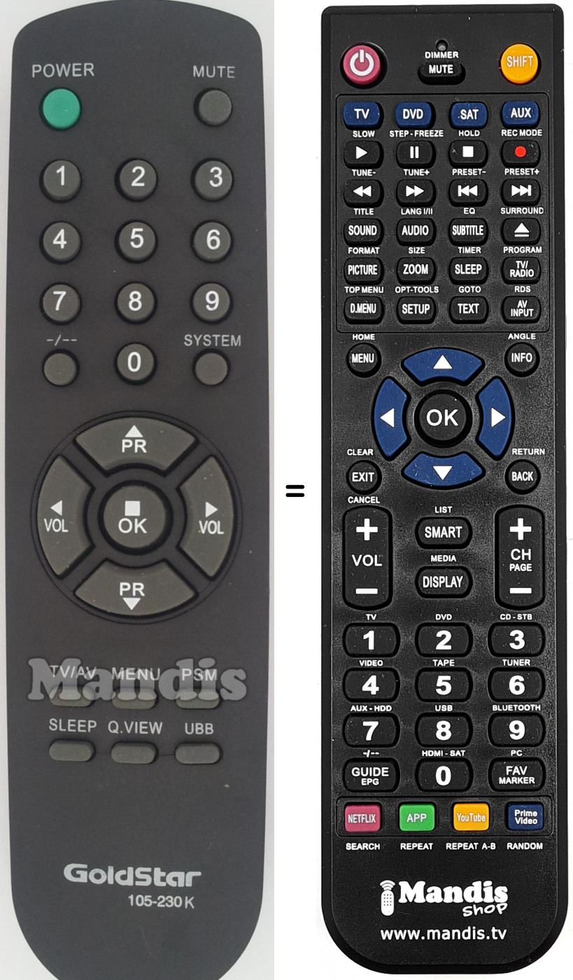 Telecomando equivalente 105-230K