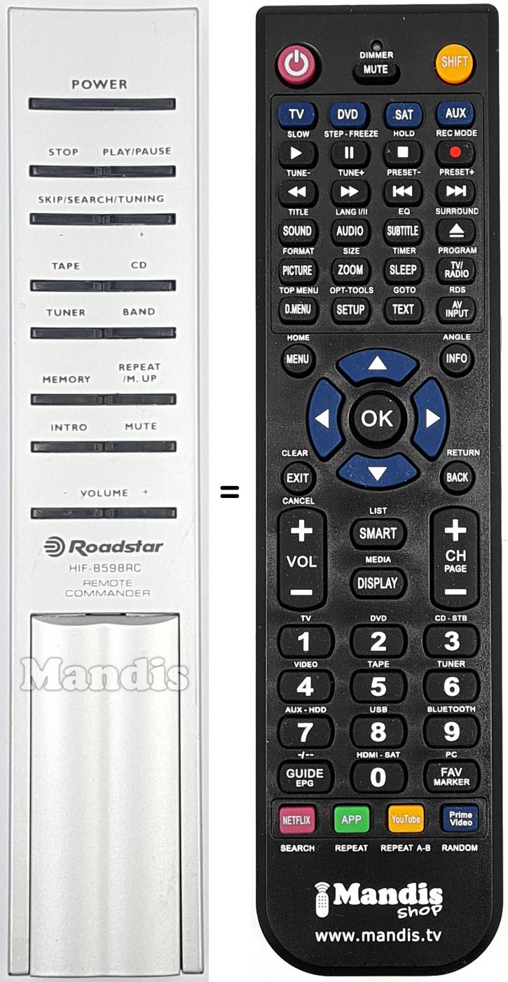 Telecomando equivalente HIF-8598RC