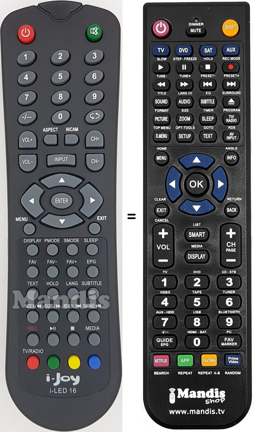 Telecomando equivalente i-Joy ILED16