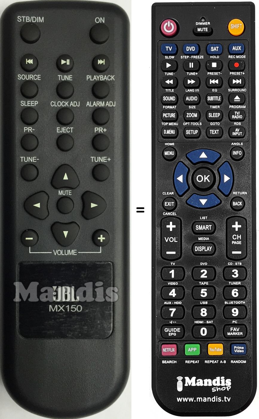 Telecomando equivalente MX150