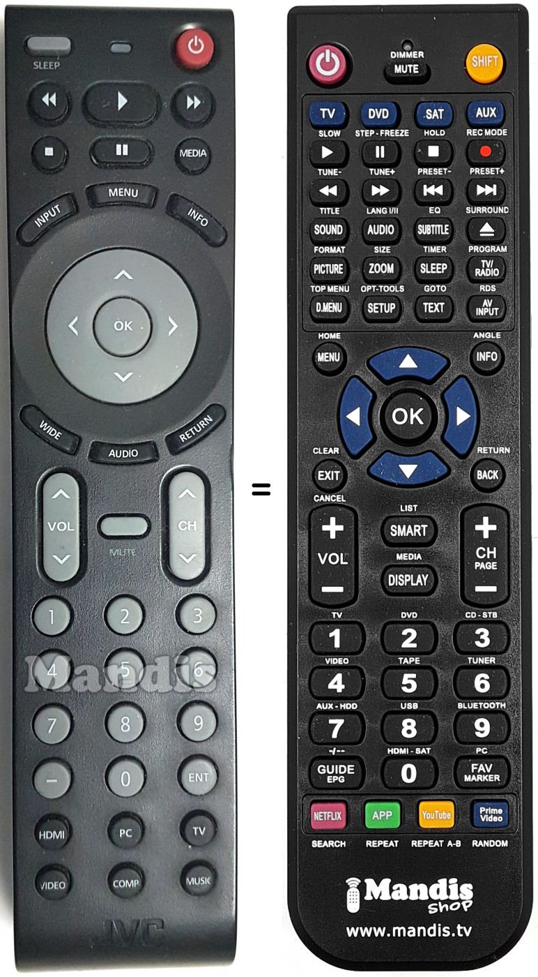 Telecomando equivalente JVC EM32T