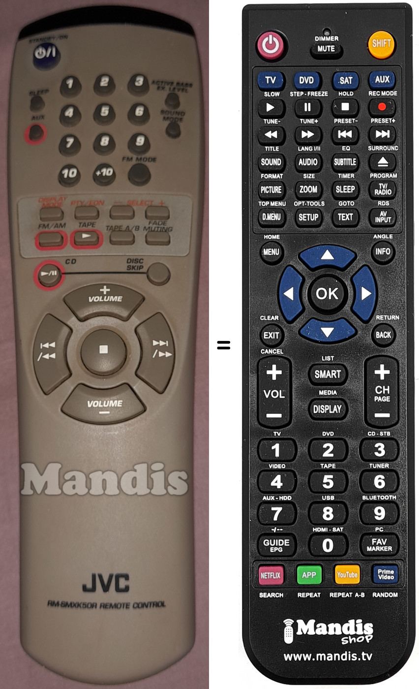 Telecomando equivalente JVC RM-SMXK50R