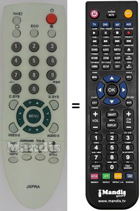 Telecomando equivalente JXPRA