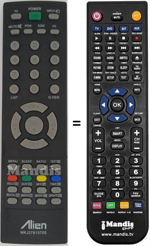 Telecomando equivalente LG MKJ37815705