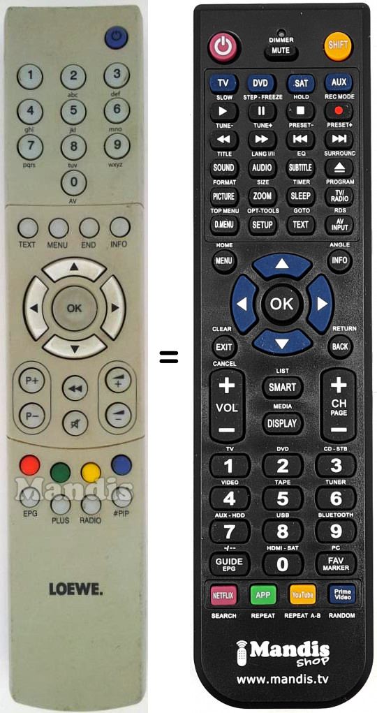 Telecomando equivalente Loewe 89665A00