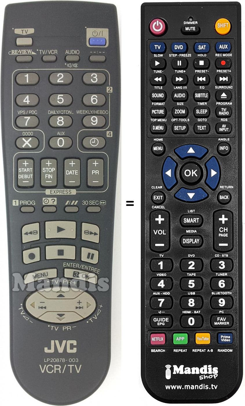 Telecomando equivalente JVC LP20878-003