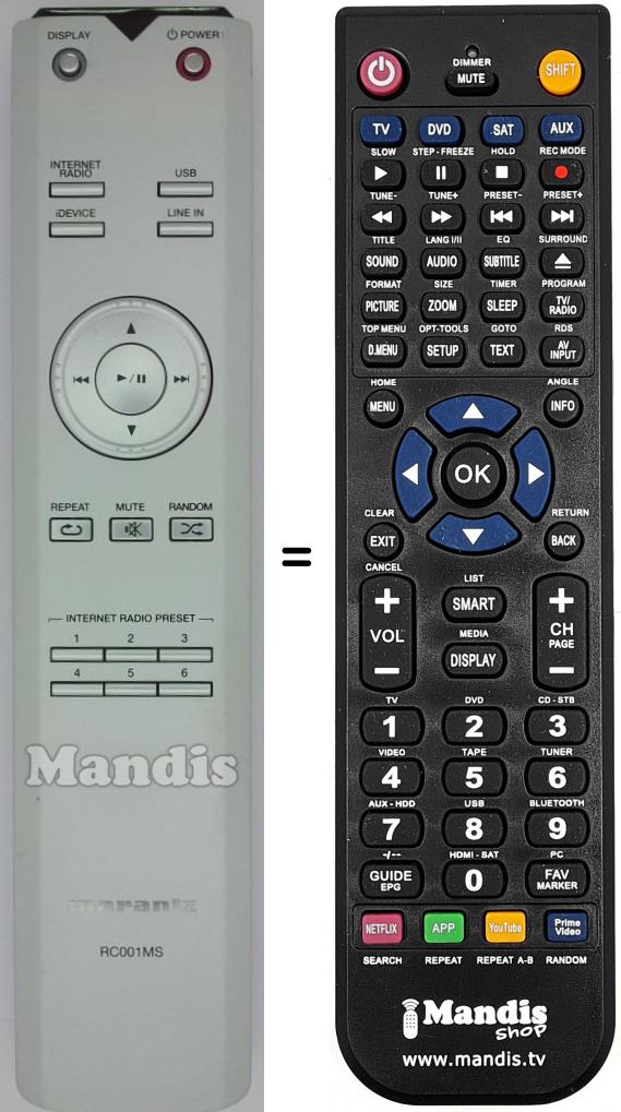 Telecomando equivalente RC001MS