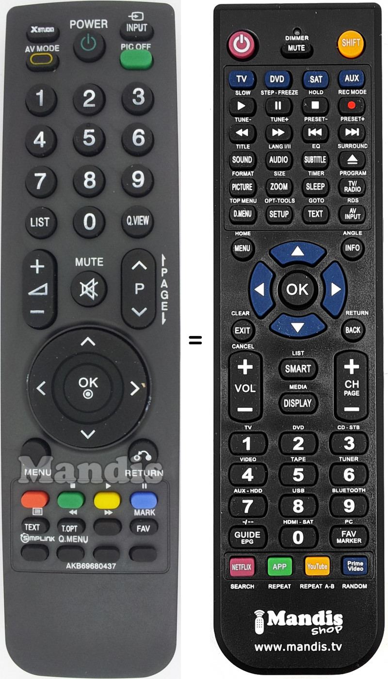 Telecomando equivalente AKB69680437