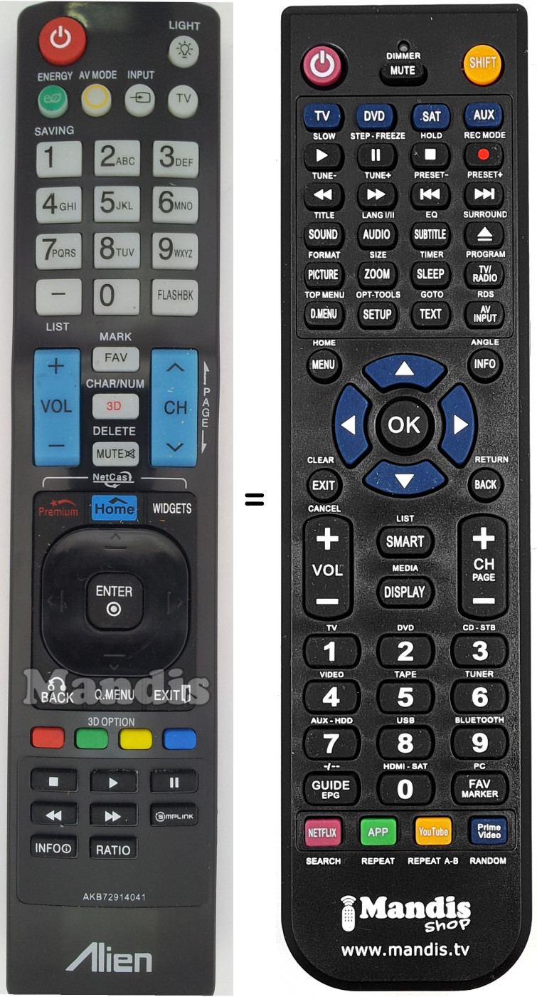 Telecomando equivalente AKB72914041
