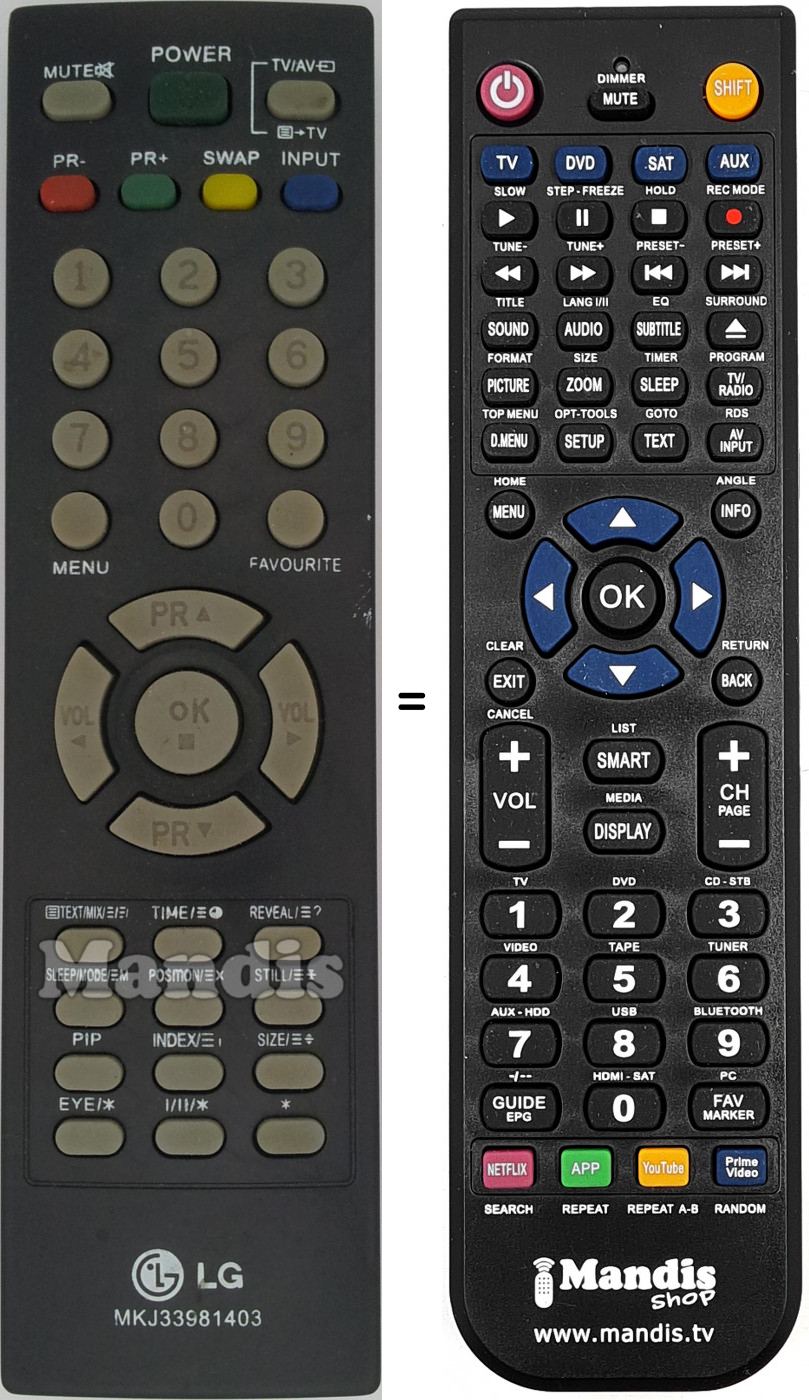 Telecomando equivalente MKJ33981403