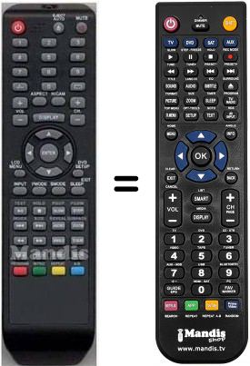 Telecomando equivalente Salora RC53ATVDVD