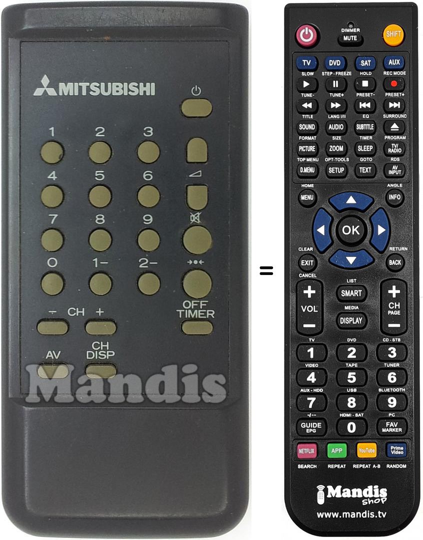 Telecomando equivalente Mitsu001 Telecomando equivalente Mitsu001