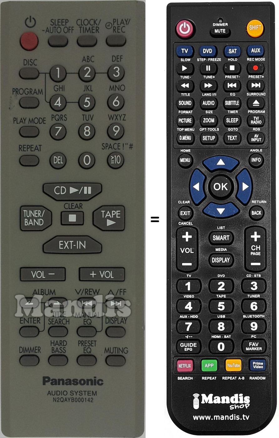 Telecomando equivalente N2QAYB000142