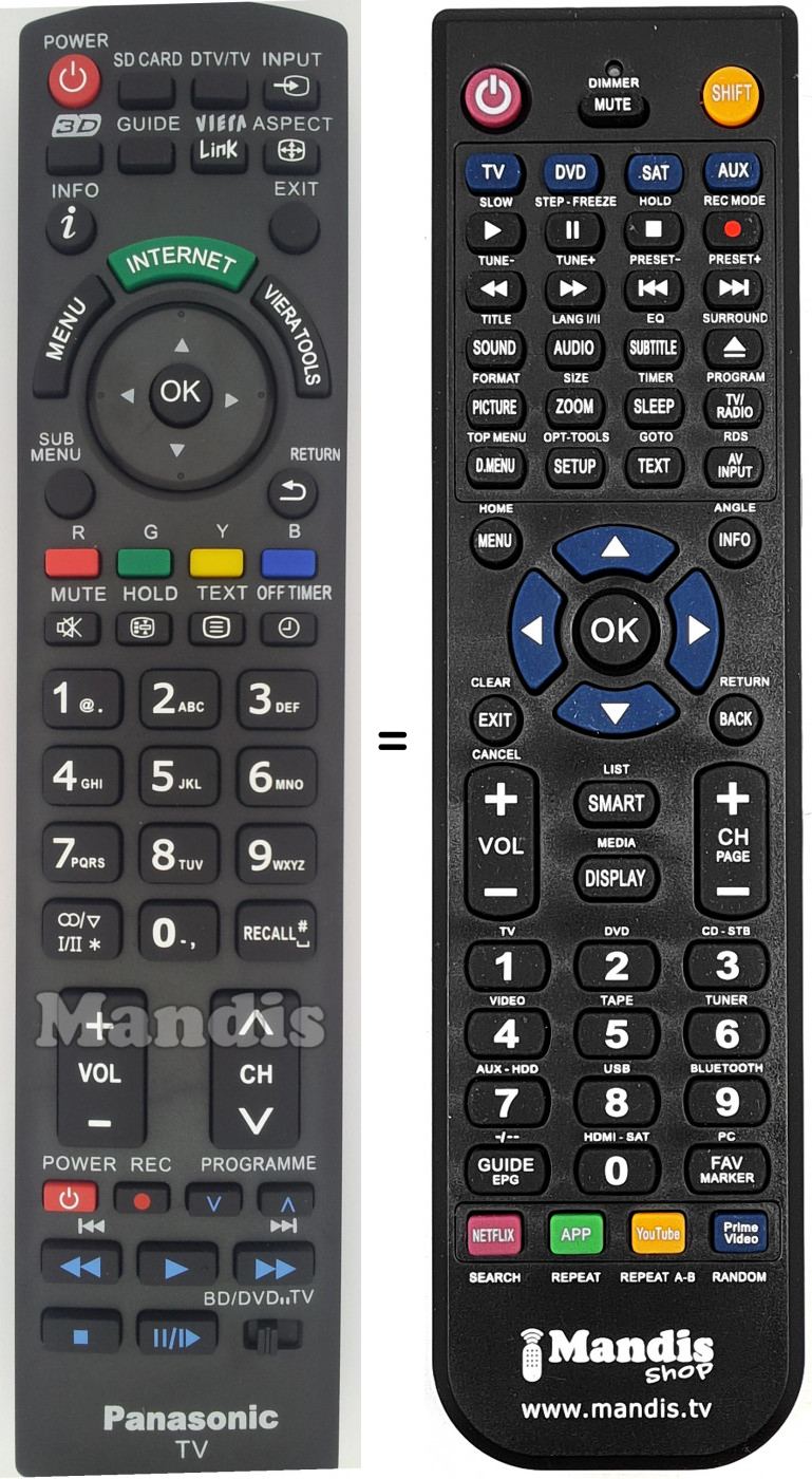 Telecomando equivalente N2QAYB00659