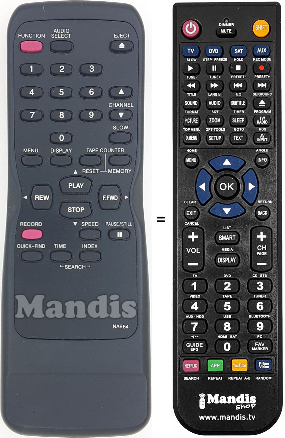 Telecomando equivalente NA664