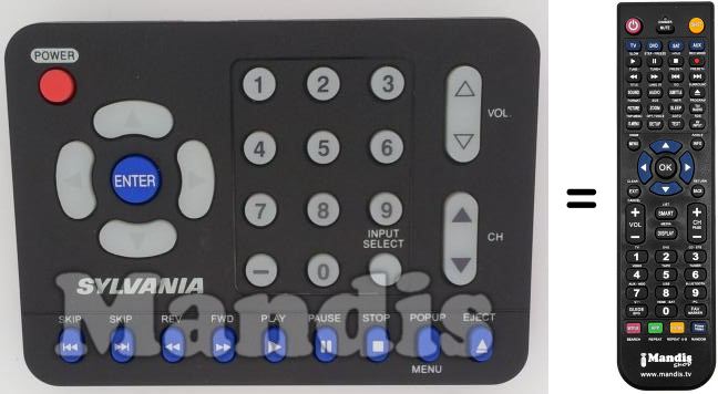 Telecomando equivalente SYLVANIA NH101UF