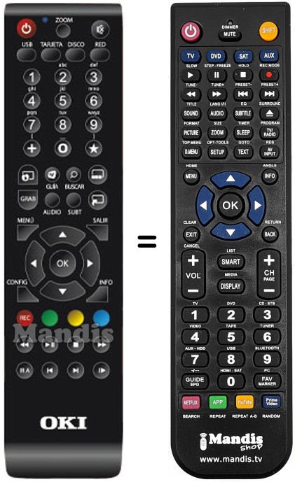 Telecomando equivalente Oki Media Tank 1G