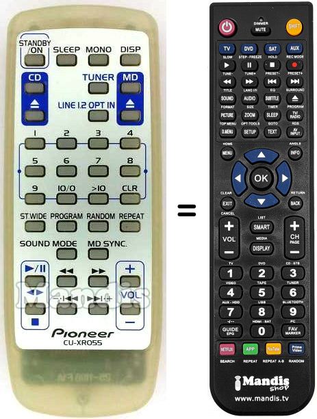 Telecomando equivalente Pioneer CU-XR055