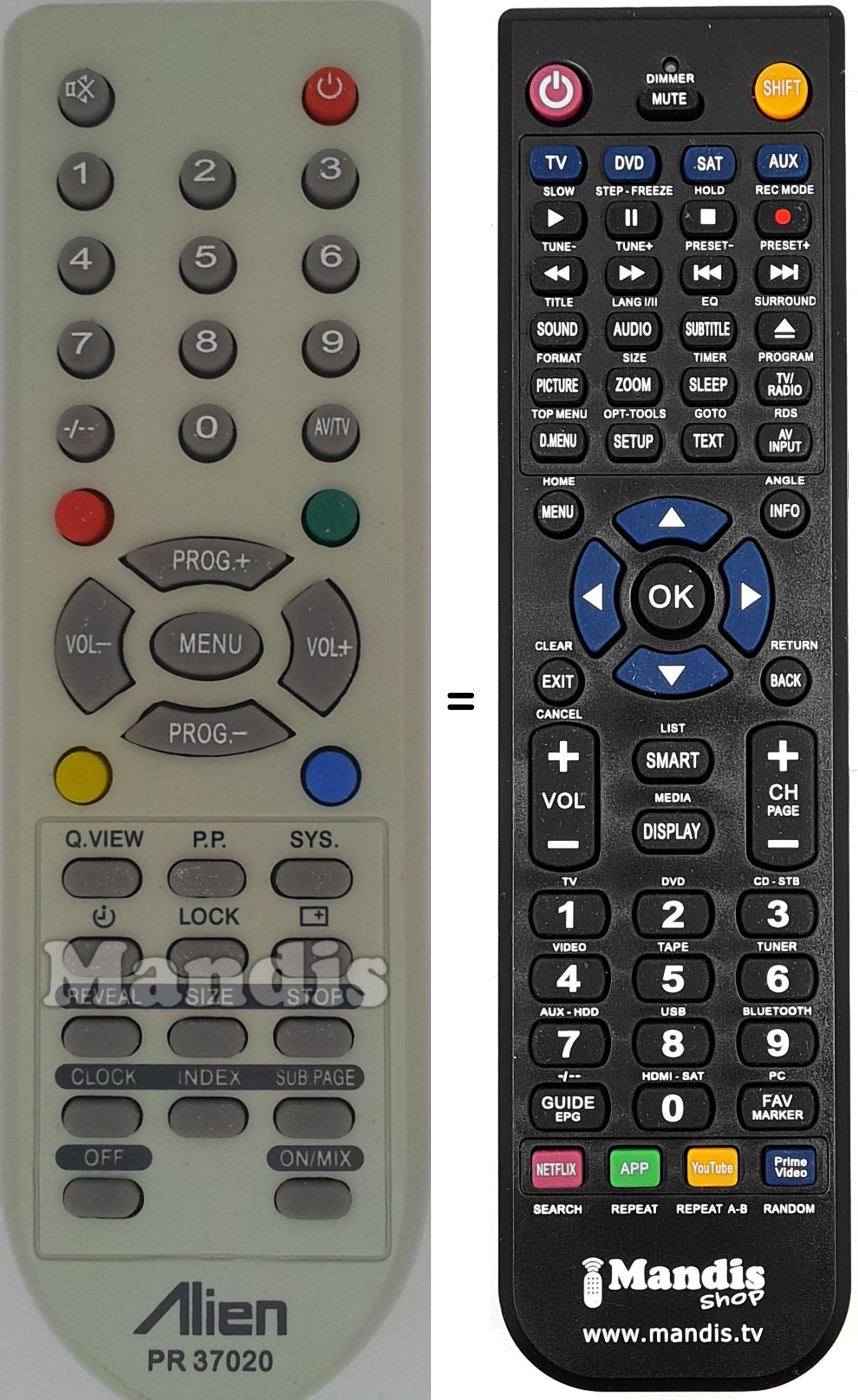 Telecomando equivalente PR37020