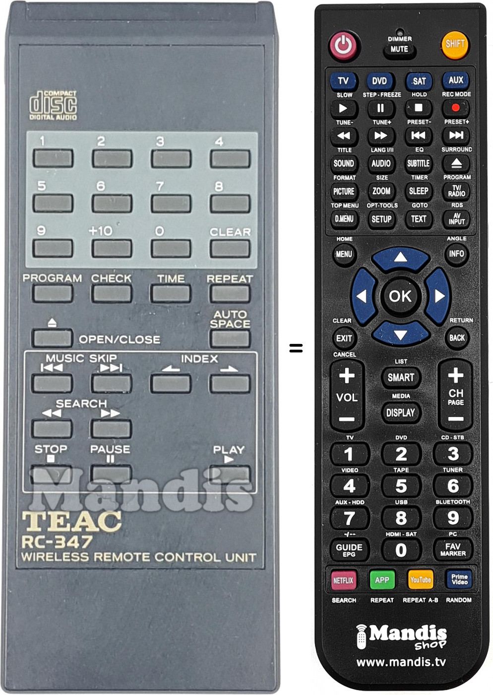 Telecomando equivalente RC-347