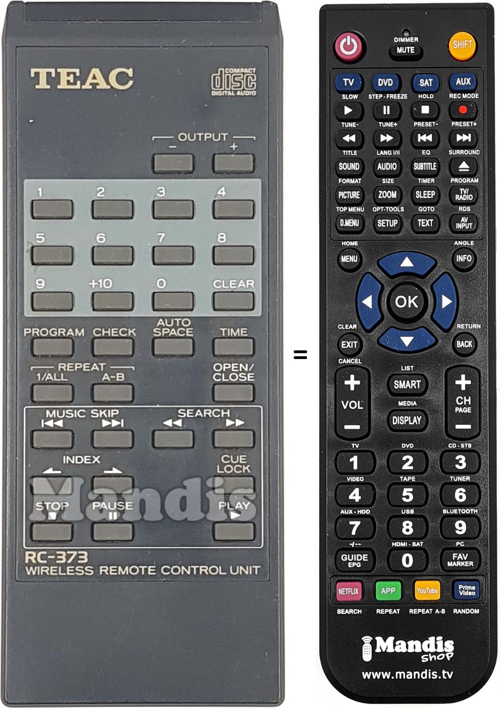 Telecomando equivalente RC-373