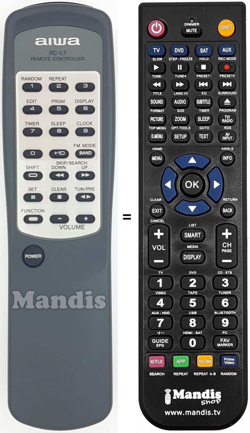 Telecomando equivalente RC-L7