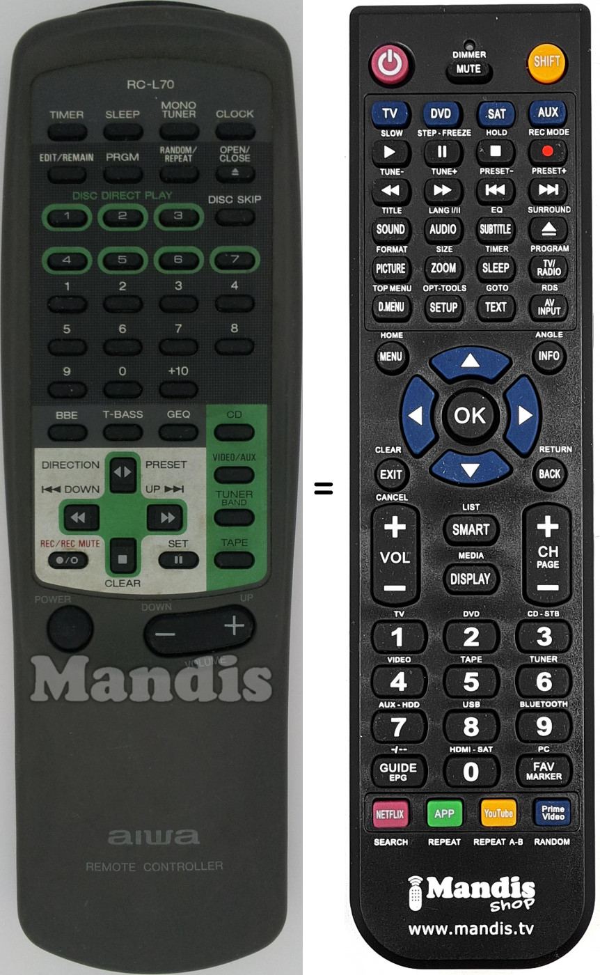 Telecomando equivalente RC-L70