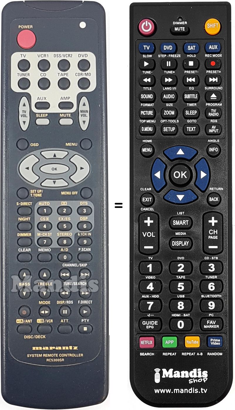 Telecomando equivalente Marantz RC5300SR