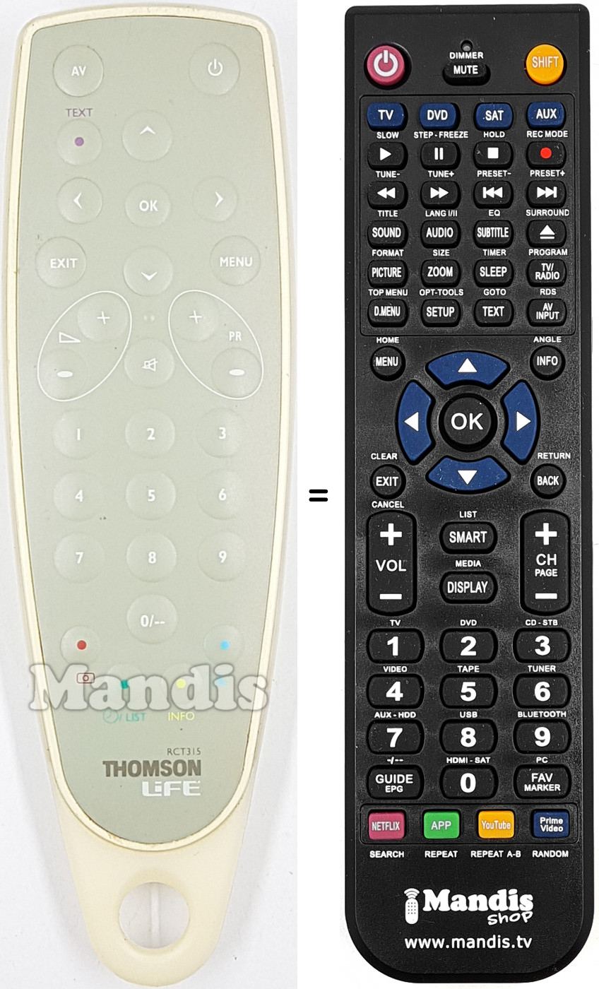Telecomando equivalente RCT 315