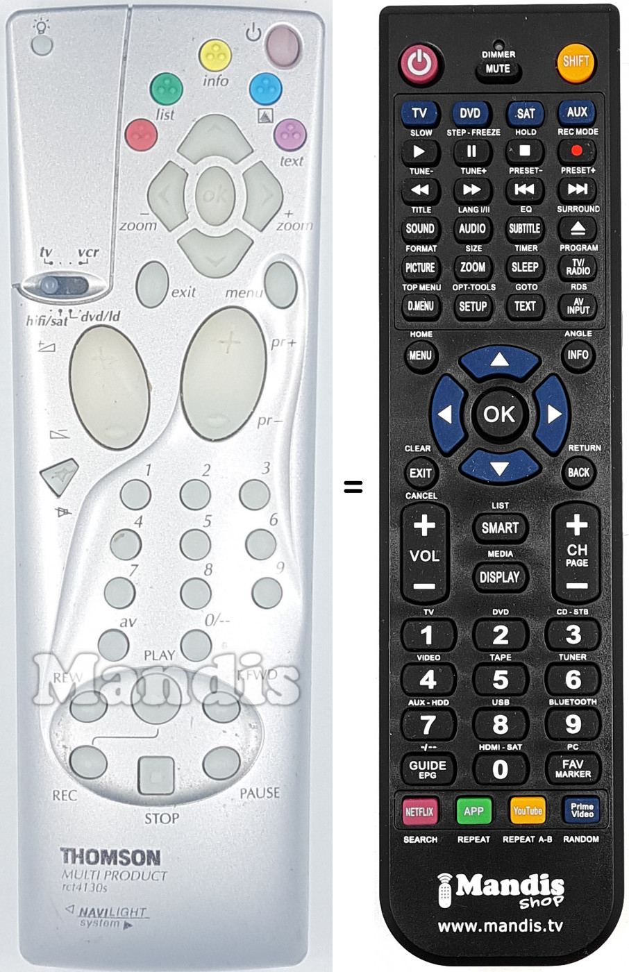 Telecomando equivalente RCT 4130 S