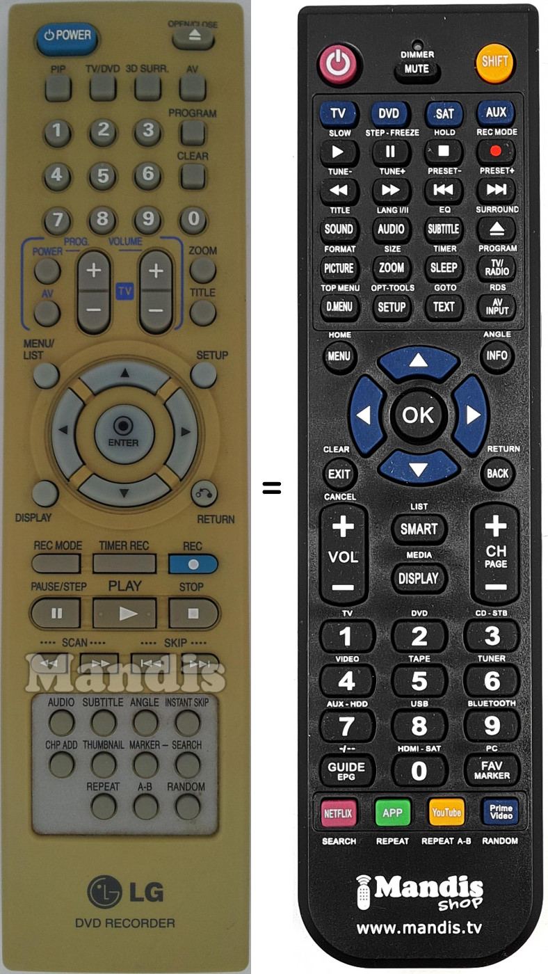 Telecomando equivalente REMCON1512