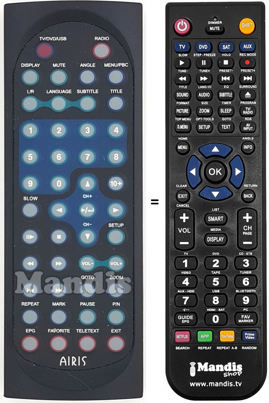 Telecomando equivalente REMCON1598