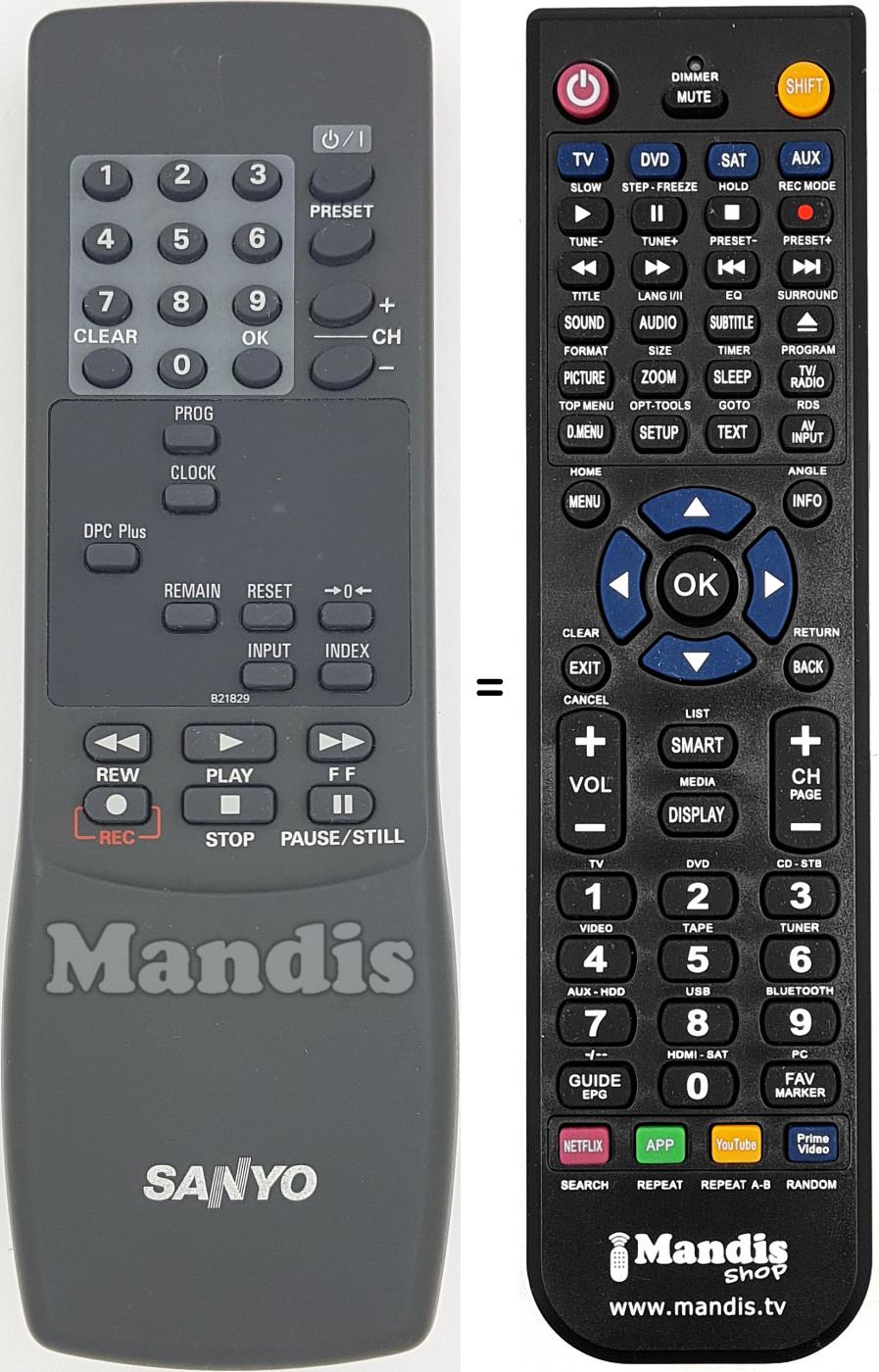 Telecomando equivalente REMCON1624