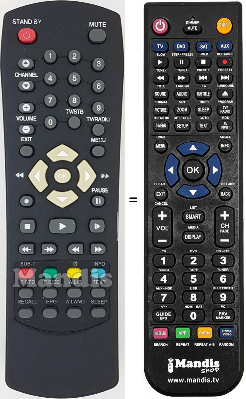 Telecomando equivalente REMCON1627