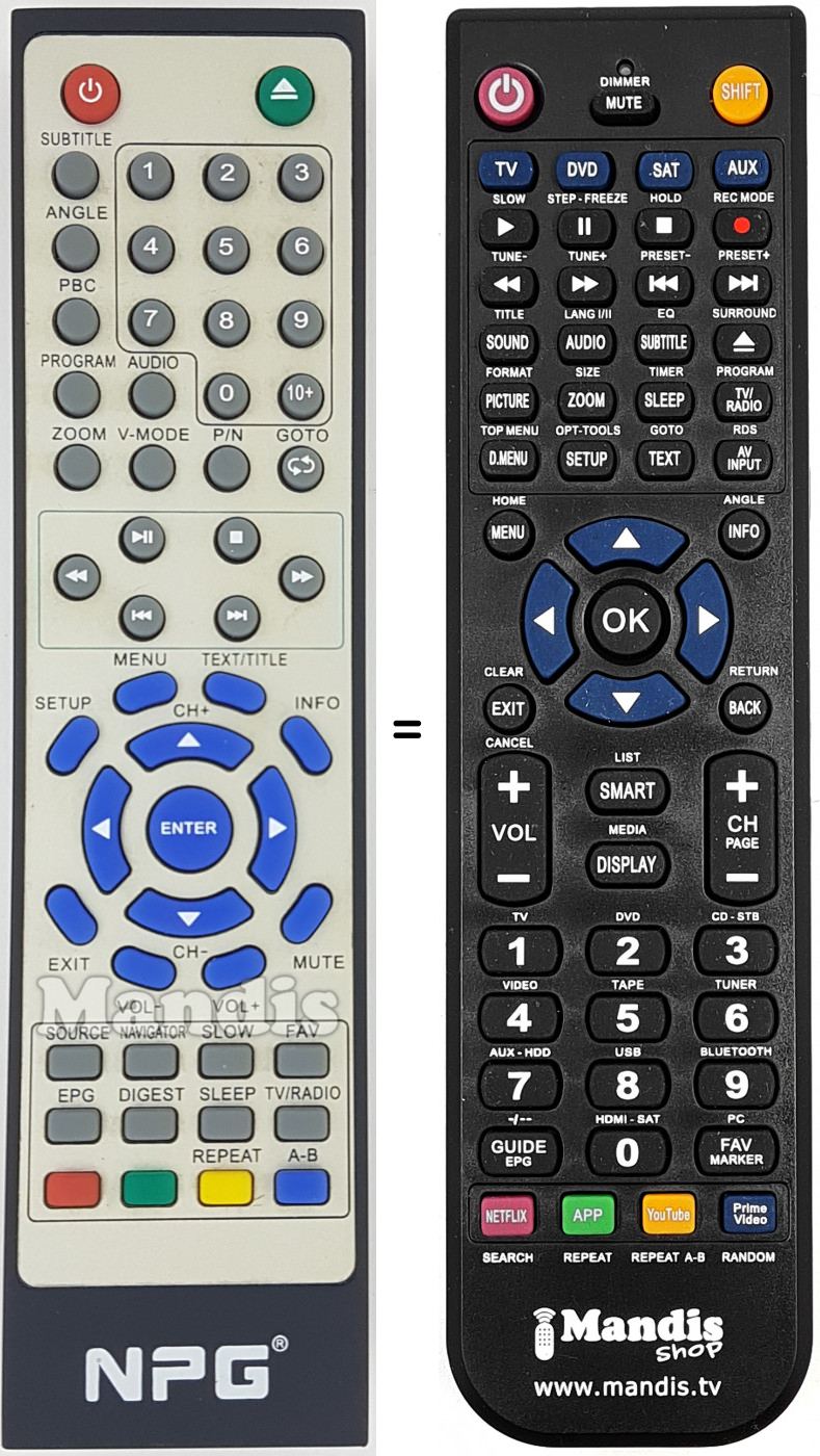 Telecomando equivalente REMCON1644