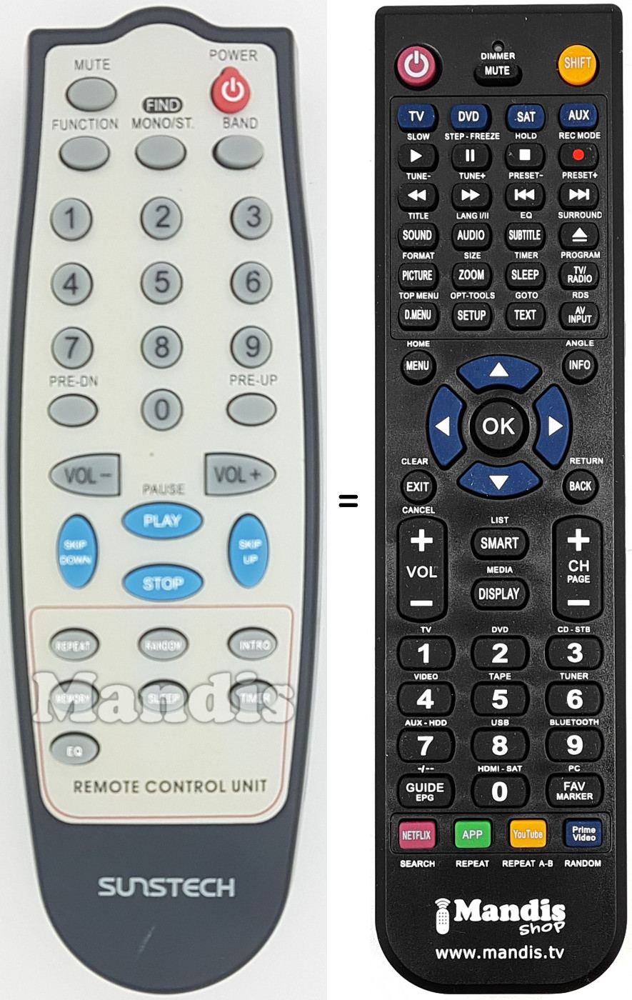 Telecomando equivalente REMCON1654