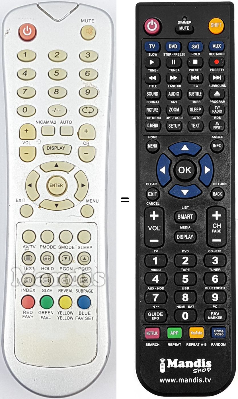 Telecomando equivalente REMCON1990